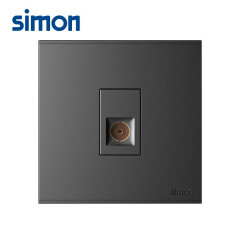 西蒙(SIMON)开关插座 一位电视插座面板 86型单口墙壁有线电视插座 E6系列一位TV插座 荧光灰色 725111-61