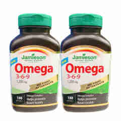 加拿大 Jamieson健美生加拿大深海鱼油软胶囊 2瓶 无腥味鱼油Omega369 180粒