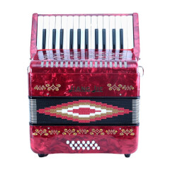 姜杰JiangJie姜杰手风琴印花18贝司18贝斯26键18mm键盘儿童高端手风琴 18贝司 珍珠红色
