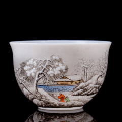 古垚（guyao） /许瑞卿手工德化白瓷茶杯 景德手绘品茗杯 薄胎陶瓷主人杯