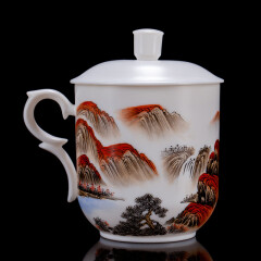 古垚（guyao） /许瑞卿手工德化白瓷茶杯 薄胎陶瓷办公水杯 景德手绘茶具