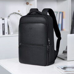 高尔夫（GOLF）双肩包男商务背包15.6英寸笔记本电脑包出差旅行背包书包 黑色