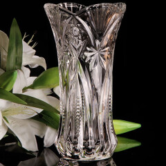 弗莱文茨花瓶加厚客厅插花摆件水培富贵竹百合落地花瓶大号玻璃透明花器 加厚冰霜25cm花瓶
