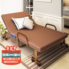墨尚思 简易折叠床单人双人躺椅午休椅午睡床家用折叠椅办公室沙发床陪护床 咖啡色 65cm