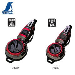 日本SHINWA亲和测定企鹅牌便携式墨斗Pro·Jr. Plus强韧线73287/89自动卷取 73287 Pro Plus自动卷强韧线 金属红