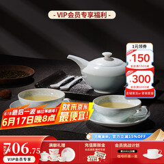 华光国瓷 华青瓷功夫茶具套装 茶壶茶杯咖啡杯碟带勺 冰心玉壶