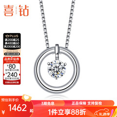 喜钻白18K金时光钻石项链女送女友求婚结婚钻石吊坠锁骨链新年礼物 白18K金8分