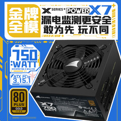 长城（Great Wall）额定750W X7金牌全模电脑电源（ATX3.1/原生PCIe5.1/漏电监测/单路12V/自动启停/支持AMD9850X3D）