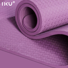 IKU瑜伽垫加厚15mm加宽80cm防滑仰卧起坐平板支撑TPE瑜珈健身垫子 爱心紫