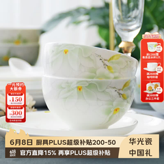 华光国瓷 骨瓷餐具套装 抗菌釉中彩碗盘套装 乔迁之喜高端礼品 白玉兰 白玉兰【抗菌瓷礼盒装】 30头