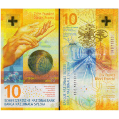 沈明收藏 欧洲-全新UNC 瑞士法郎纸币  精美高端防伪仅限收藏 2017年10法郎 P-75b单张