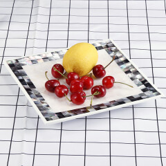 寻美（Discover beauty） 寻美正方形水果盘干果盘免邮高档欧式时尚创意白色天然贝壳糖果盘