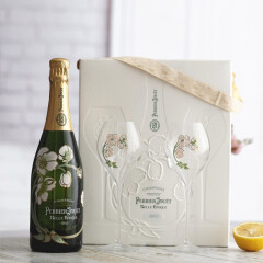 巴黎之花（Perrier Jouet）法国进口香槟酒PerrierJouet巴黎之花美丽时光礼盒装带雕花 巴黎之花美丽时光礼盒装带雕花杯 2013年份