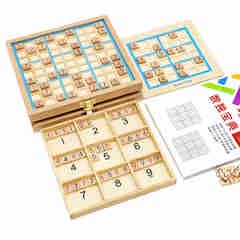 三格田（SANGTY）数独游戏棋九宫格多功能棋盘4多合一6宫格智力玩具桌面游戏木制 【升级版】三合一数独【抽式】宝典/本2220关