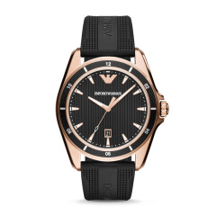 阿玛尼(EmporioArmani)休闲橡胶带手表 潮流经典时尚石英男表AR11101