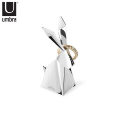 加拿大Umbra欧式创意可爱动物戒指架戒指托首饰收纳架桌面摆件生日礼物首饰盒 千纸鹤系列兔子