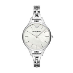 阿玛尼（Emporio Armani)女士手表 休闲圆形时尚钢带石英女表AR11054
