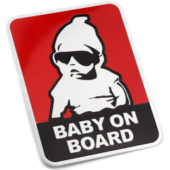 标车族 妈妈宝宝在车里金属汽车车贴标BabyincarMamaincar个性美女反光警示 BABY ON BOARD