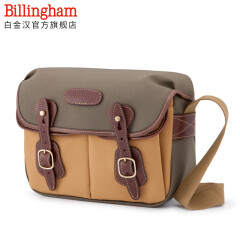 白金汉（Billingham）Hadley Small经典系列 单肩摄影包 一机三镜（灰绿色卡其盖/巧克力色皮 尼龙款）