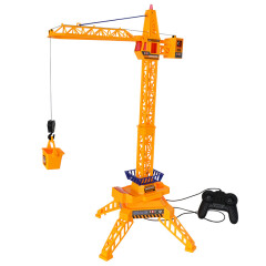 hammintoys大号电动遥控工程车模型 儿童塔吊线控起重机工程车吊塔吊机玩具生日礼物