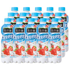 美汁源 Mintue Maid 果粒奶优 草莓味 蛋白质饮料 450g*15瓶 整箱装 可口可乐公司出品
