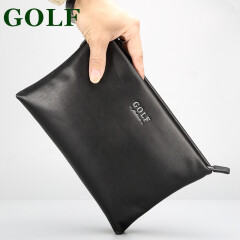 高尔夫（GOLF）男士手包手拿包头层牛皮手抓包商务休闲信封包皮夹包 款式2 黑色2001
