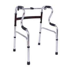 展浩   铝合金双扶手助行器 可折叠调节老人助步器 不锈钢款