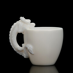 贰号（ERHAO）陈清宜德化白瓷茶杯手工雕刻建白瓷茶具主人杯单杯中华杯