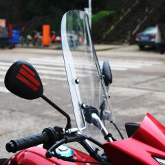 御披摩托车电动车挡风玻璃电瓶车防风前挡风板高清透明挡雨PC不碎玻璃