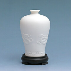 中国龙瓷 德化白瓷花瓶摆件创意陶瓷办公客厅家居装饰品陶瓷收藏品 中国白 20CM龙凤梅瓶 无釉