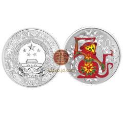 上海銮诚 2016年猴年彩色生肖金银纪念币 1盎司彩色银币彩银猴