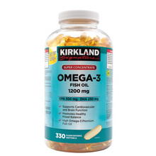 加拿大Kirkland可兰柯兰高浓缩鱼油胶囊调节三高保护心脑血管 高含量Omega-3 330粒