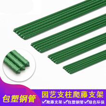 爬藤支架包塑铁管搭架固定植物支撑杆户外花藤花架支杆月季爬藤架f3 粗8毫米 长度90厘米 (5根) 中等
