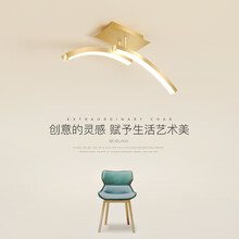 创意过道灯简约现代时尚衣帽间灯个性金色轻奢led走廊阳台吸顶灯 豪盛特 金色 38CM 白光 10W