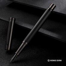 弘典钢笔男女式学生用商务办公成人用练字笔礼盒礼物高颜值旗舰店1850黑白送礼书写书法专用可用墨囊定制 黑森林 F0.5mm