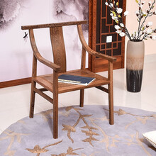 匠人塘红木家具非洲鸡翅木（学名：非洲崖豆木）办公椅电脑椅实木新中式官帽椅圈椅南宫椅靠背椅扶手椅 长60*宽49*坐高43(总高90)cm