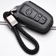 2021款丰田威兰达钥匙套专用广汽真皮钥匙包双擎新款汽车锁匙扣20款高档保护壳 D款黑色+手绳(一键启动2个按键)