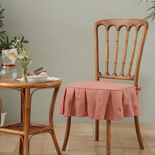 阳春小镇 坐垫家居 中式红木亚麻椅垫 透气加厚餐椅垫子学生电脑椅防滑坐垫 实木家具椅子坐垫凳子垫 桃粉 43*45cm（不含下垂）