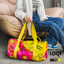 LOQI&smiley笑脸50周年纪念款艺术涂鸦环保包折叠购物袋轻便旅行包袋 记得要微笑旅行包