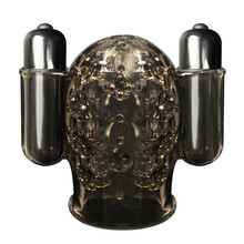 GALAKU 男用延迟龟头按摩训炼练器飞机杯自慰器降敏感震动器锁精环久挺锻练器狼牙套SM玩具 单频组合黑色【持久套餐】