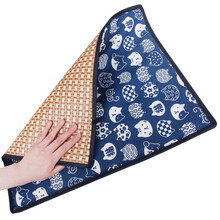 憨憨宠 宠物凉席 四季通用狗狗垫子泰迪法斗中小型犬凉席夏天散热降温席子猫咪耐咬猫狗窝垫子 双面凉席垫 藏青猫咪 60*50