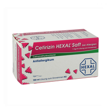 【JD物流】Hexal Cetirizin赫素抗过敏性鼻炎 抗花粉过敏 荨麻发痒皮炎红肿瘙痒 2岁+ 2岁以上 糖浆 150ml(1830123) 德国直邮原装进口