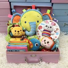 满月礼物百日送新生儿玩具礼盒母婴儿用品宝宝礼品套装 大象款 【女宝款 箱包样式盒 】 0-2岁 宝宝