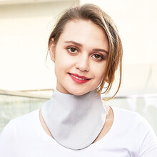 美妮  防辐射围脖颈套围巾银纤维三层防护甲状腺结构防电脑手机颈部护脖套方巾 浅灰色（三层）