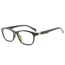 石天伦 儿童防蓝光眼镜日本TR90柔软超轻男女防辐射眼睛电脑护目镜游戏平光镜 A新色-方框-亮黑色【适合7-16岁】送防滑紧固套