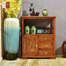 比艺 红木家具非洲花梨（学名：刺猬紫檀）新中式实木餐边柜多功能茶水柜橱碗柜置物柜收纳柜储物柜 餐边柜尺寸：67*41*83（cm）