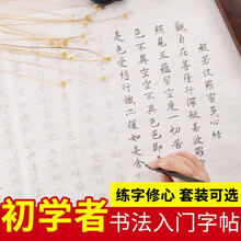 手捞坊 小楷毛笔字帖心经王羲之兰亭序临摹字贴书法宣纸文房四宝书半生熟毛笔练字贴成人描红 般若心经 套装（字帖+水洗毛毡+墨碟+墨汁+毛笔+笔山）