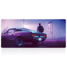 镇魂歌 鼠标垫超大号游戏赛博朋克科幻加厚锁边电脑办公桌垫键盘垫 汽车旅馆 400*900*3mm