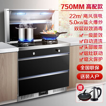 伟佳好太太集成灶一体灶家用厨房蒸烤箱变频吸抽油烟机燃气猛火灶套装紫外消毒柜 体感触控 红外线 750MM烟灶消集成灶 天然气