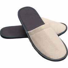 邦.亿.客（B.Y.K） 居家防滑拖鞋 酒店宾馆一次性加厚拖鞋批 发 客栈浴场美容会所拖鞋 棉麻拼色拖鞋（灰色）（10双）